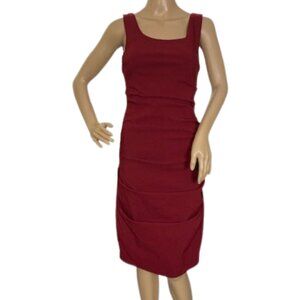 Papillon Burgundy Ruched Dress